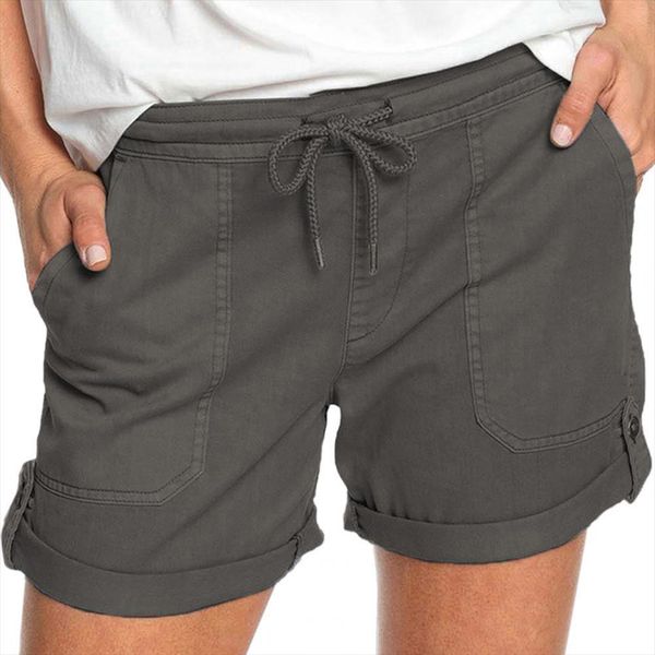 casual shorts mid rise womens romper solid color drawstring pockets short pants summer loose home fashion streetwear ladies pant, Black;white
casual shorts mid rise womens romper solid color drawstring pockets short pants summer loose home fashion streetwear ladies pant, Black;white