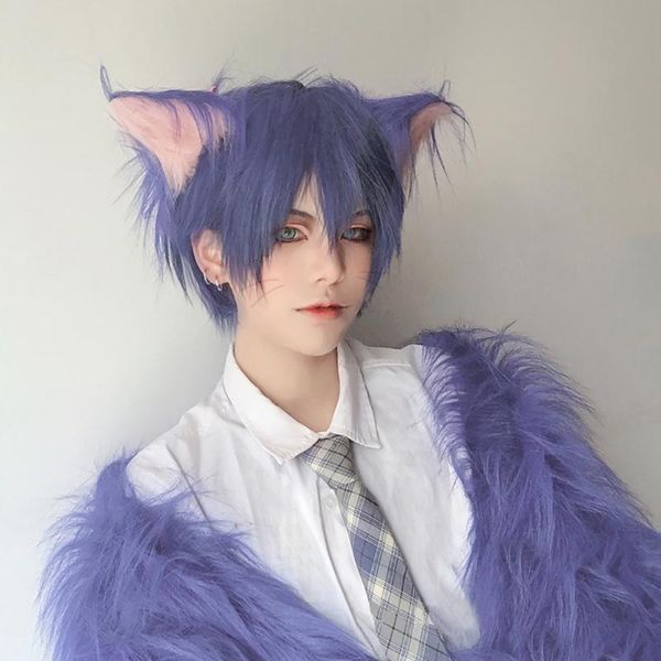 synthetic wigs cosplay high temperature resistant fiber wig male blue purple short straight hair fluffy handsome halloween party, Black
synthetic wigs cosplay high temperature resistant fiber wig male blue purple short straight hair fluffy handsome halloween party, Black
