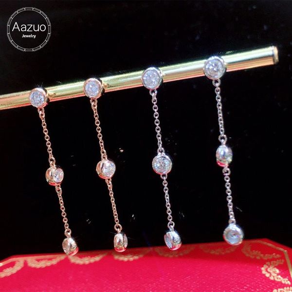 stud aazuo18k pure solid white gold rose real diamonds fairy drop chian earrings gifted for women wedding party au750, Golden;silver
stud aazuo18k pure solid white gold rose real diamonds fairy drop chian earrings gifted for women wedding party au750, Golden;silver