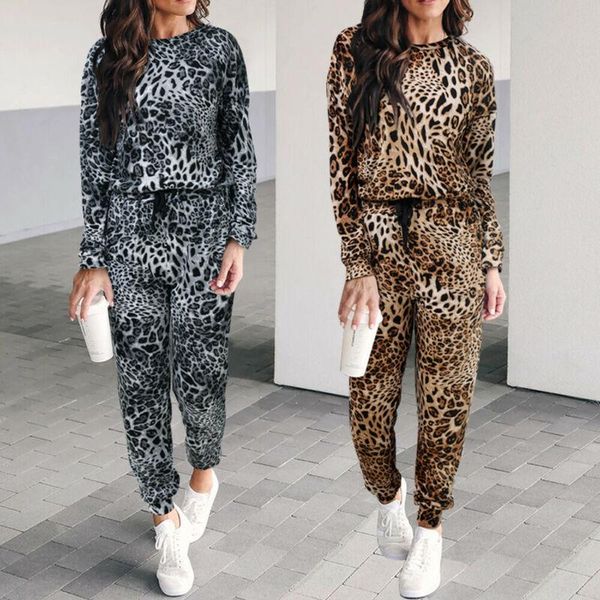 two piece dress 2 set women leopard print sport suit long sleeve t shirts and pants autumn spring casual 2pcs tracksuit, White
two piece dress 2 set women leopard print sport suit long sleeve t shirts and pants autumn spring casual 2pcs tracksuit, White