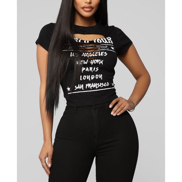 black punk tee women summer hollow letter print short sleeve harajuku slim out female o neck clothes sj5365v, White
black punk tee women summer hollow letter print short sleeve harajuku slim out female o neck clothes sj5365v, White