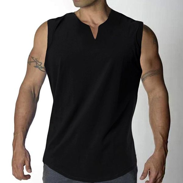 men' tank men shirts v neck bodybuilding slim fit workout fitness tee muscle shirt for, White;black
men' tank men shirts v neck bodybuilding slim fit workout fitness tee muscle shirt for, White;black