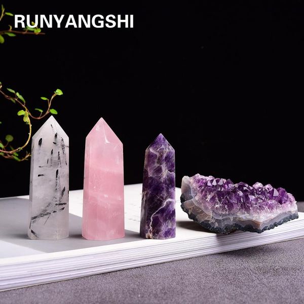 decorative objects & figurines 1set 100% natural crystal point mineral ornament amethyst cluster healing wand home decoration study room diy
decorative objects & figurines 1set 100% natural crystal point mineral ornament amethyst cluster healing wand home decoration study room diy