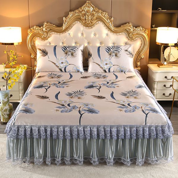 bed skirt summer ice silk ding set floral sheet covers 3pcs lace ruffle spread textile cover king/queen size j8054 nous
bed skirt summer ice silk ding set floral sheet covers 3pcs lace ruffle spread textile cover king/queen size j8054 nous