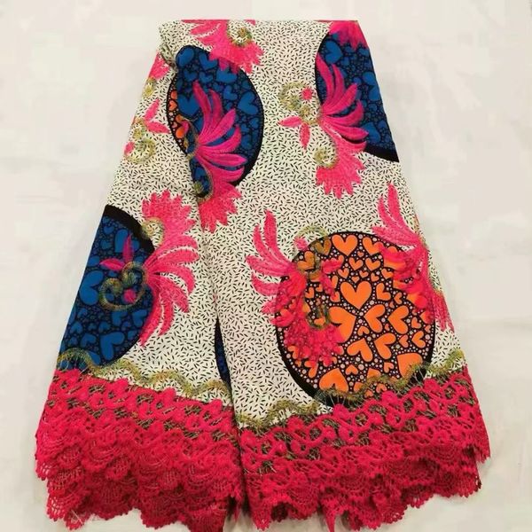 6 yards/lot elegant multi color cotton fabric printed wax pattern and african water soluble lace for dressing lg26, Black;white
6 yards/lot elegant multi color cotton fabric printed wax pattern and african water soluble lace for dressing lg26, Black;white