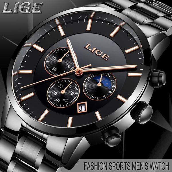 wristwatches lige 9893 luxury men's trend leisure waterproof moon phase quartz watch fashion business sports male clock, Slivery;brown
wristwatches lige 9893 luxury men's trend leisure waterproof moon phase quartz watch fashion business sports male clock, Slivery;brown