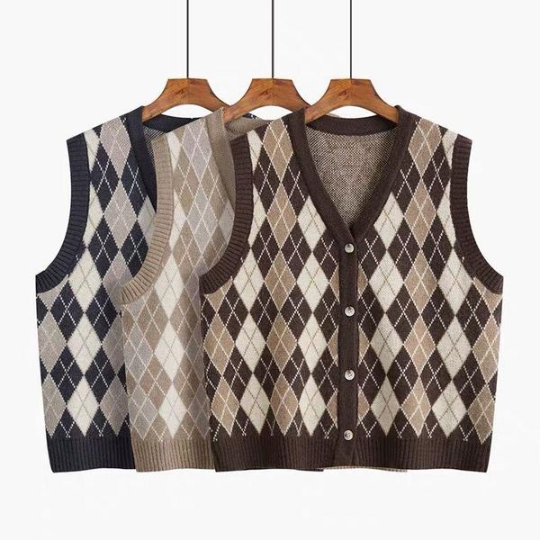 women's vests bazhenova geometric knitted vest women buttons waistcoat cardigan casual sweater autumn sleeveless v-neck outerwear t331, Black;white
women's vests bazhenova geometric knitted vest women buttons waistcoat cardigan casual sweater autumn sleeveless v-neck outerwear t331, Black;white