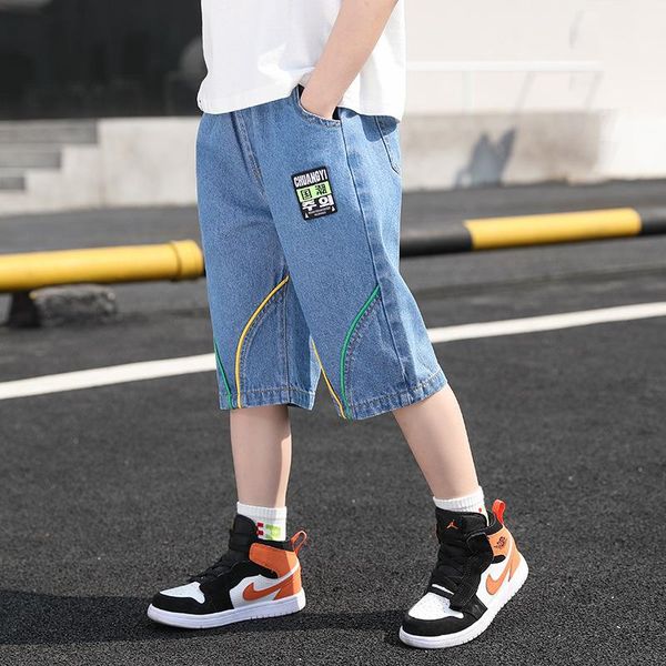summer boys jeans kids thin solid denim short pants clothes elastic waist trousers children boy casual clothing, Blue
summer boys jeans kids thin solid denim short pants clothes elastic waist trousers children boy casual clothing, Blue