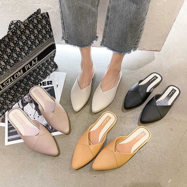 flat shoes mules for women pu leather pointed toe slip on sandalias women slipper summer sandals women's shoes non-slip shoes 210611, Black
flat shoes mules for women pu leather pointed toe slip on sandalias women slipper summer sandals women's shoes non-slip shoes 210611, Black