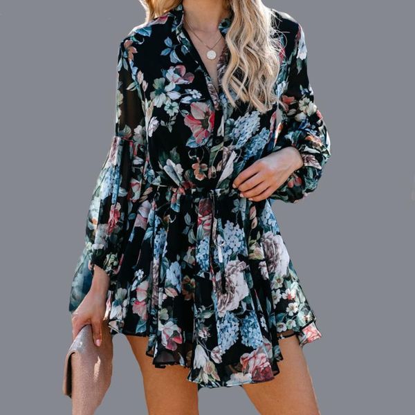 casual dresses chiffon print mini dress woman autumn long sleeve lace up for women 2021 black floral pleated robe femme, Black;gray
casual dresses chiffon print mini dress woman autumn long sleeve lace up for women 2021 black floral pleated robe femme, Black;gray
