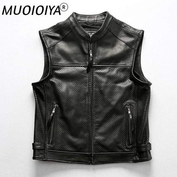 men's leather & faux angel 2021 men summer mesh breathable cow skin vest fashion rock casual cowhide slim fit vests motorcycle biker ja, Black
men's leather & faux angel 2021 men summer mesh breathable cow skin vest fashion rock casual cowhide slim fit vests motorcycle biker ja, Black