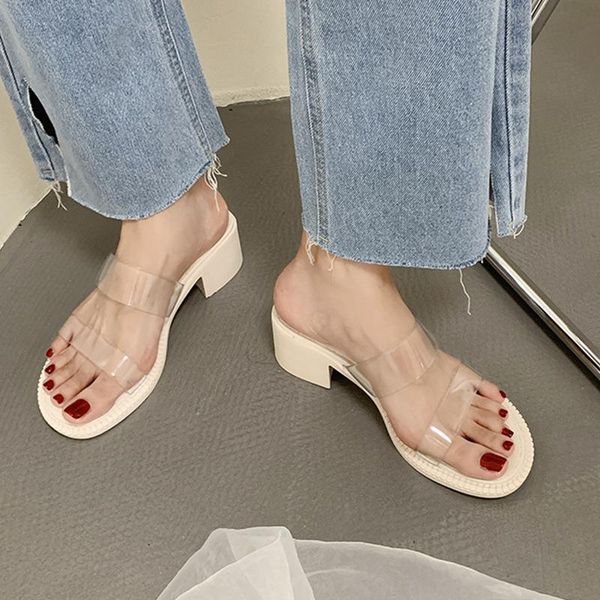 slippers 2021 pvc transparent sandals women summer clear jelly shoes slides slip on square heels, Black
slippers 2021 pvc transparent sandals women summer clear jelly shoes slides slip on square heels, Black