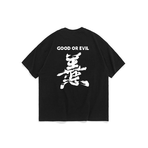 men's t-shirts 2021 trend text printing good and evil loose men women the same short-sleeved t-shirt summer couple street hip hop, White;black
men's t-shirts 2021 trend text printing good and evil loose men women the same short-sleeved t-shirt summer couple street hip hop, White;black