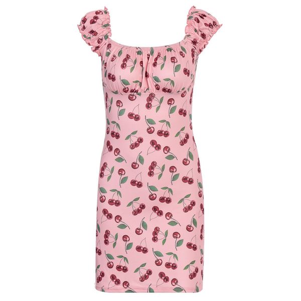 paris girl summer cherry small floral square collar backless fungus drape women dress 210524, Black;gray
paris girl summer cherry small floral square collar backless fungus drape women dress 210524, Black;gray