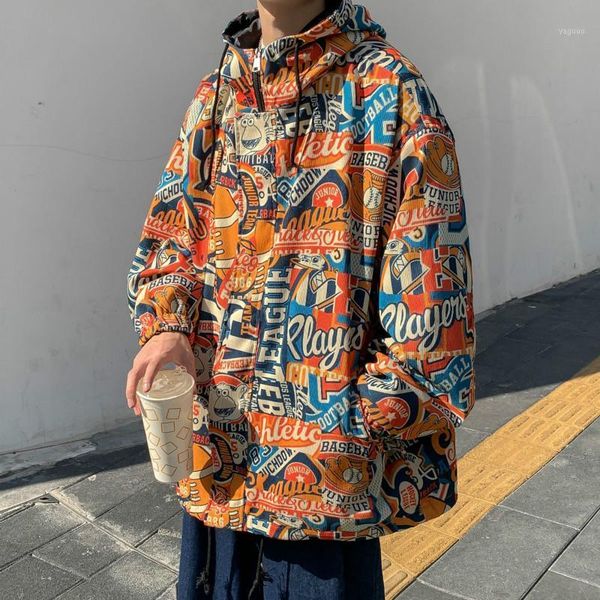 european and american streetwear jacket male spring autumn logo hooded loose korean version trend youth windbreaker men's jackets, Black;brown
european and american streetwear jacket male spring autumn logo hooded loose korean version trend youth windbreaker men's jackets, Black;brown