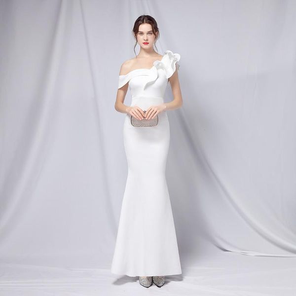 party dresses elegant white ruffled long wedding evening for women off shoulder prom gowns solid black banquet night dress, White;black
party dresses elegant white ruffled long wedding evening for women off shoulder prom gowns solid black banquet night dress, White;black