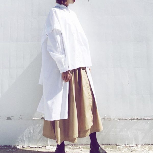 casual women irregular patchwork buttons single breasted long sleeve shirt female spring summer loose ta909 women's blouses & shir shi, White
casual women irregular patchwork buttons single breasted long sleeve shirt female spring summer loose ta909 women's blouses & shir shi, White