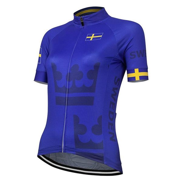 team sweden women summer cycling jersey bike road mountain race blue clothing breathable quick dry racing jackets, Black;red
team sweden women summer cycling jersey bike road mountain race blue clothing breathable quick dry racing jackets, Black;red