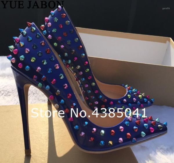 colorful rivets women pointed toe pumps extreme high ultra thin heels shoes blue ladies patent leather luxury party dress1, Black
colorful rivets women pointed toe pumps extreme high ultra thin heels shoes blue ladies patent leather luxury party dress1, Black