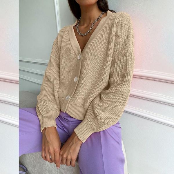 women's knits & tees 2021 casual v-neck knitted loose cardigan women buttons lantern sleeve sweaters female basic white autumn winter
women's knits & tees 2021 casual v-neck knitted loose cardigan women buttons lantern sleeve sweaters female basic white autumn winter