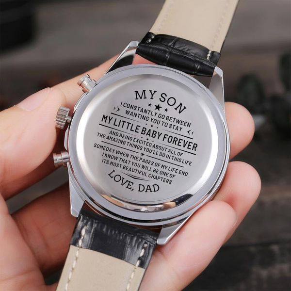 wristwatches dad to my son tyou'll always be little boy send you a surprise luxury sports carved watch gift, Slivery;brown
wristwatches dad to my son tyou'll always be little boy send you a surprise luxury sports carved watch gift, Slivery;brown