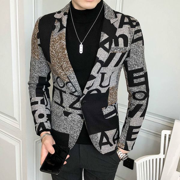 letter print wool woolen blazer men winter men blazer casual suit jacket slim fit party club wedding social blazer homme 220310, White;black
letter print wool woolen blazer men winter men blazer casual suit jacket slim fit party club wedding social blazer homme 220310, White;black