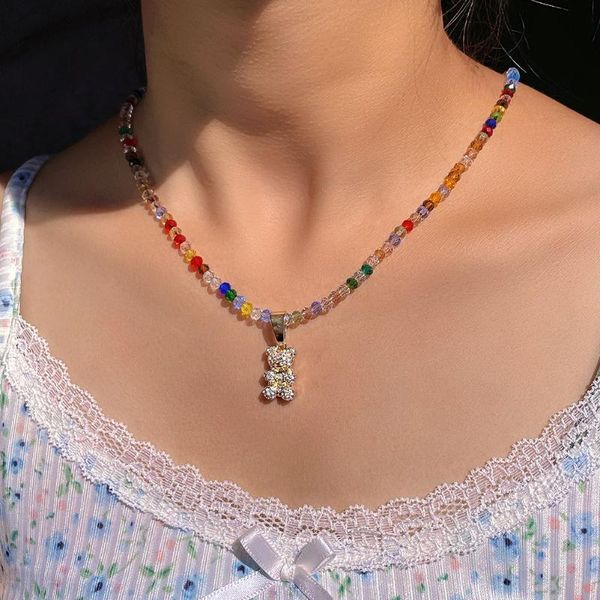 pendant necklaces flatfoosie bling crystal bear colorful beaded necklace for women handmade beads chain choker trendy jewelry, Silver
pendant necklaces flatfoosie bling crystal bear colorful beaded necklace for women handmade beads chain choker trendy jewelry, Silver