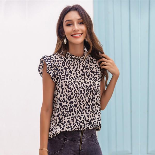 women's blouses & shirts ladies vintage chic leopard print summer and women short sleeve chiffon blouse female blusas, White
women's blouses & shirts ladies vintage chic leopard print summer and women short sleeve chiffon blouse female blusas, White