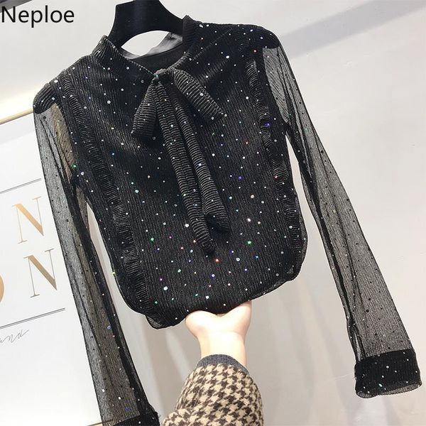 women's blouses & shirts neploe blingbling sequin chiffon blouse 2021 spring summer long sleeve shirt bow tie collar elagant women blu, White
women's blouses & shirts neploe blingbling sequin chiffon blouse 2021 spring summer long sleeve shirt bow tie collar elagant women blu, White