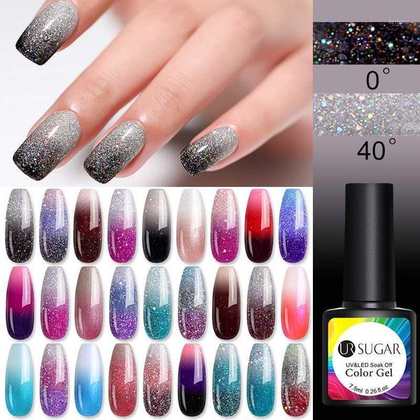 sugar 7.5ml rainbow thermal nail gel polish temperature color changing holographic glitter soak off uv varnish lacquer1, Red;pink
sugar 7.5ml rainbow thermal nail gel polish temperature color changing holographic glitter soak off uv varnish lacquer1, Red;pink