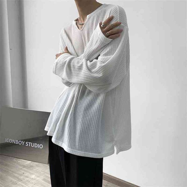 men's t-shirts spring cotton oversize t-shirt fashion casual long-sleeved t shirt men streetwear korean loose pullover tshirt mens, White;black
men's t-shirts spring cotton oversize t-shirt fashion casual long-sleeved t shirt men streetwear korean loose pullover tshirt mens, White;black