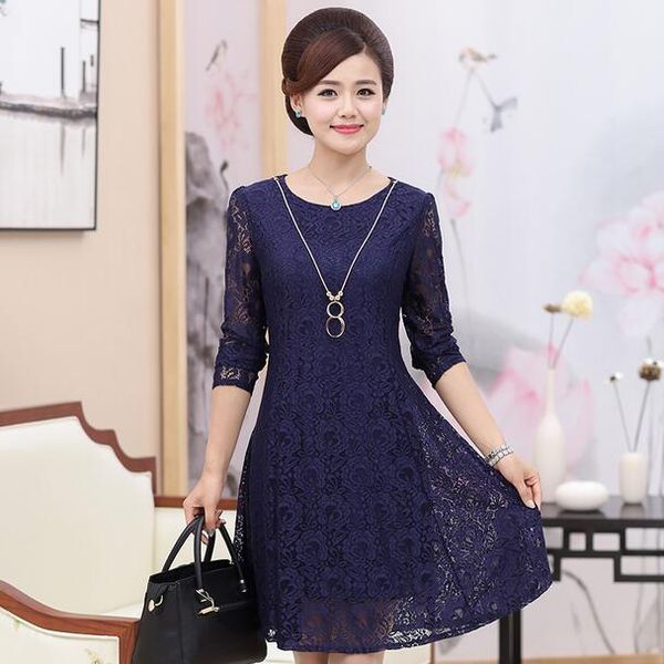 casual dresses lace long sleeve 2021 spring fall middle age mother formal elegant plus size women solid bottom dress wf534, Black;gray
casual dresses lace long sleeve 2021 spring fall middle age mother formal elegant plus size women solid bottom dress wf534, Black;gray