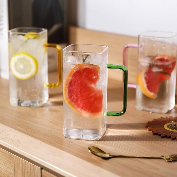 wine glasses 400ml square glass mug breakfast milk coffee cup microwave safe transparent party beer mugs with golden green handle
wine glasses 400ml square glass mug breakfast milk coffee cup microwave safe transparent party beer mugs with golden green handle