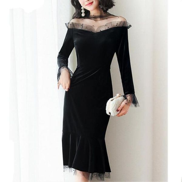 casual dresses spring autumn winter dress women fashion vintage solid long sleeve velvet slash neck a-line elegant female party, Black;gray
casual dresses spring autumn winter dress women fashion vintage solid long sleeve velvet slash neck a-line elegant female party, Black;gray