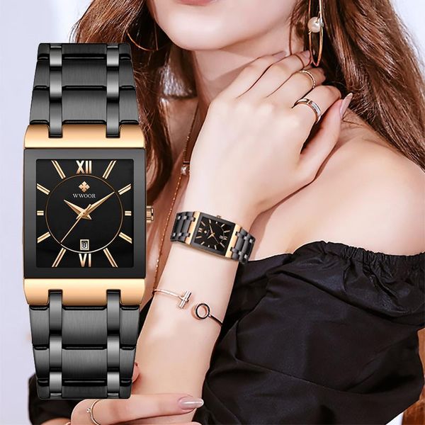 wristwatches wwoor fashion ladies watch square wrist minimalist analog quartz women's casual montre homme, Slivery;brown
wristwatches wwoor fashion ladies watch square wrist minimalist analog quartz women's casual montre homme, Slivery;brown
