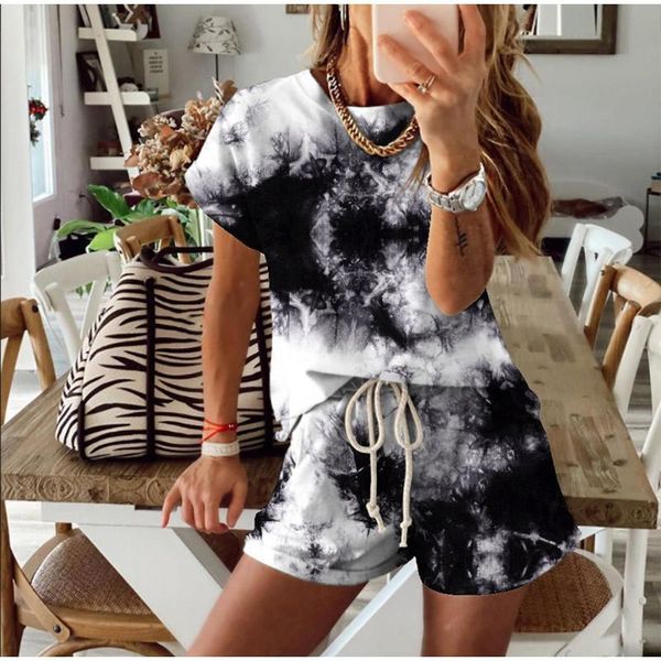 women's tracksuits donsignet women shorts outfits 2021 summer tie-dye gradient short sleeve crop leisure sports suit conjunto feminino, Gray
women's tracksuits donsignet women shorts outfits 2021 summer tie-dye gradient short sleeve crop leisure sports suit conjunto feminino, Gray