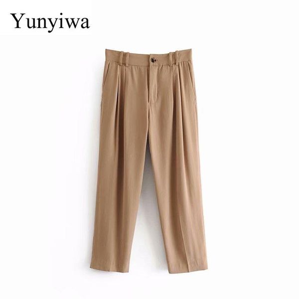 women's pants & capris women solid color pleat professional trousers female elastic waist leisure pockets straight ankle length, Black;white
women's pants & capris women solid color pleat professional trousers female elastic waist leisure pockets straight ankle length, Black;white