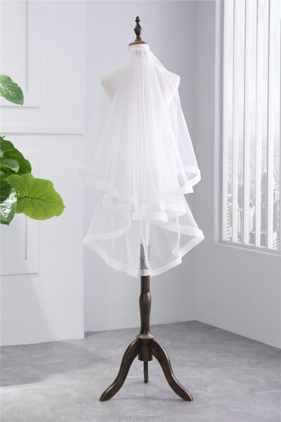 bridal veils white or ivory two-layer ribbon edge wedding lace tulle veil for bride without comb hl2021, Black
bridal veils white or ivory two-layer ribbon edge wedding lace tulle veil for bride without comb hl2021, Black