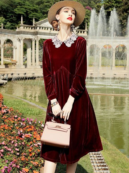 red gold velvet christmas dress 2021new autumn and winter clothes high-end base winter skirt long sleeve doll collar, Black;gray
red gold velvet christmas dress 2021new autumn and winter clothes high-end base winter skirt long sleeve doll collar, Black;gray