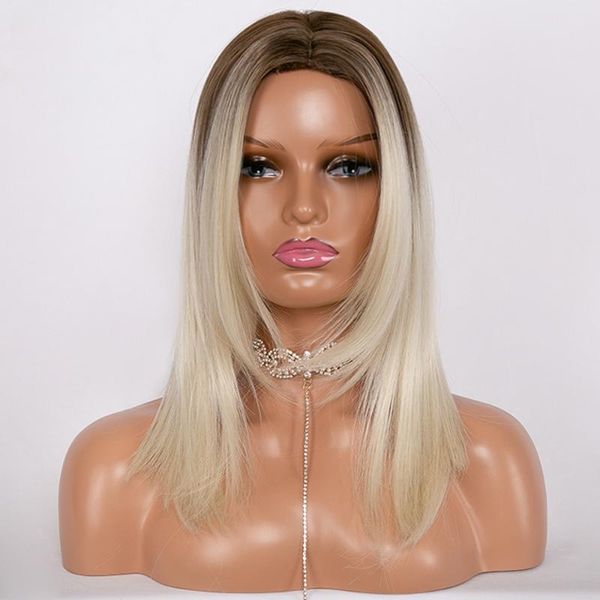 synthetic wigs gres middle part wig for women blonde ombre hair medium straight layered bob high temperature fiber cosplay, Black
synthetic wigs gres middle part wig for women blonde ombre hair medium straight layered bob high temperature fiber cosplay, Black