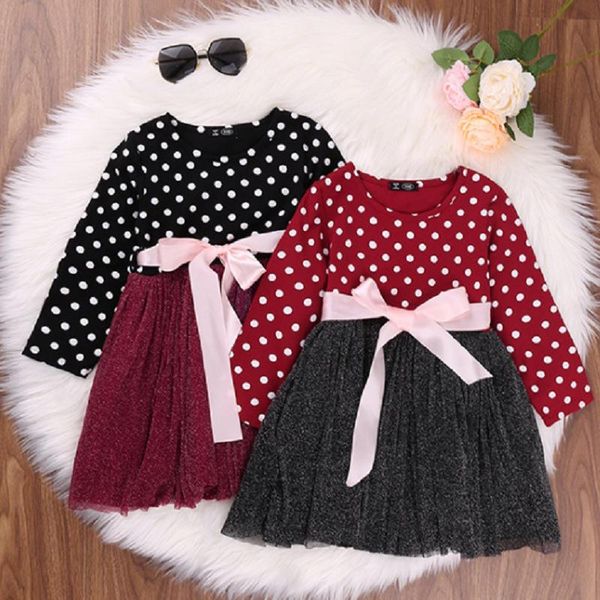 girl's dresses spring girls dot mesh patchwork princess dress kids long sleeve round neck bowknot belt ball gown children's party, Red;yellow
girl's dresses spring girls dot mesh patchwork princess dress kids long sleeve round neck bowknot belt ball gown children's party, Red;yellow