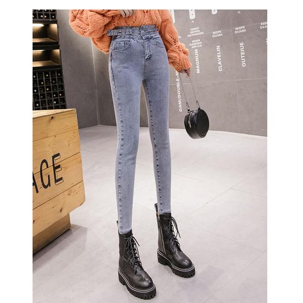women jeans high waist blue pants for elastic skinny stretchy lift hips 6676 women's
women jeans high waist blue pants for elastic skinny stretchy lift hips 6676 women's