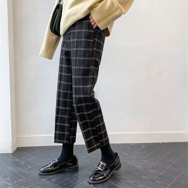 spring autumn korea fashion women high waist loose straight pants all-matched casual ankle-length plaid v274 210512, Black;white
spring autumn korea fashion women high waist loose straight pants all-matched casual ankle-length plaid v274 210512, Black;white