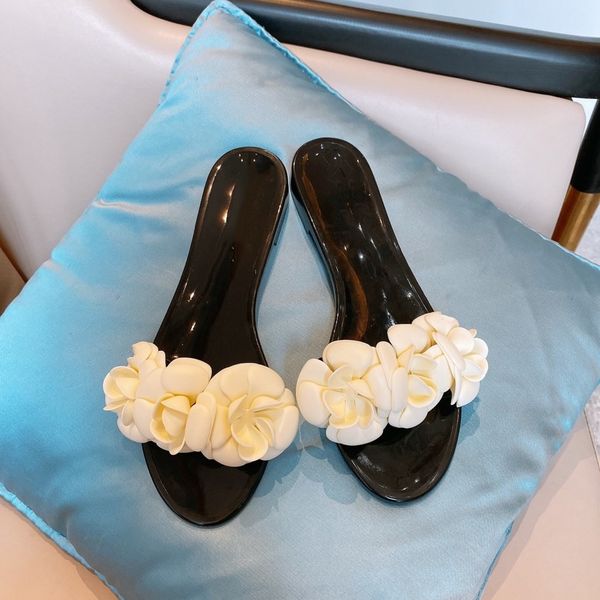 designer new fashion beach woman white rose slippers split sandlas leather shoes, Black
designer new fashion beach woman white rose slippers split sandlas leather shoes, Black