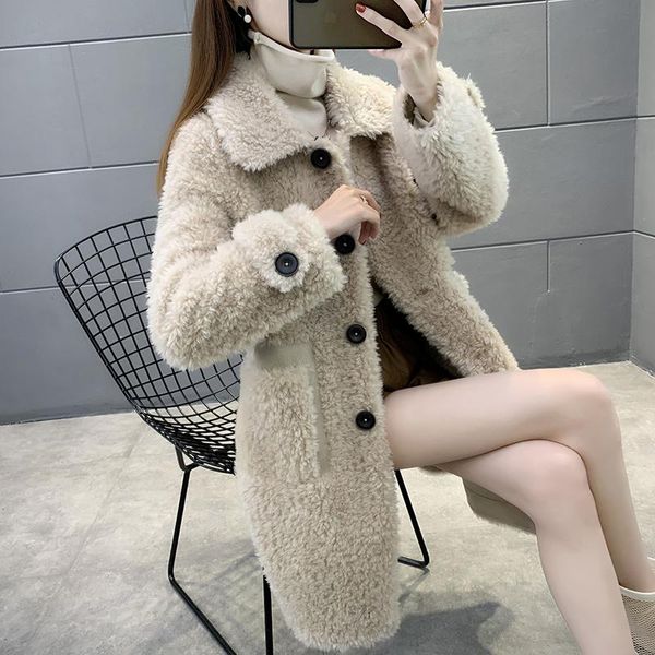 women's fur & faux shzq sheep shearing coat female 2021 granular wool composite in one medium and long style, thin, Black
women's fur & faux shzq sheep shearing coat female 2021 granular wool composite in one medium and long style, thin, Black