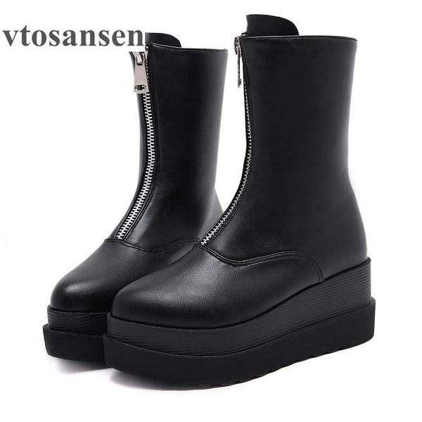 boots shoeblack wedges for women front zipper thick bottom platform heel ladies autumn casual shoes mid-calf soft leather, Black
boots shoeblack wedges for women front zipper thick bottom platform heel ladies autumn casual shoes mid-calf soft leather, Black