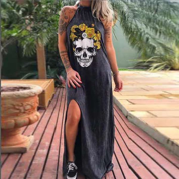 casual dresses punk style loose summer women skull flower print sleeveless long female high slit maxi vestidos 3xl, Black;gray
casual dresses punk style loose summer women skull flower print sleeveless long female high slit maxi vestidos 3xl, Black;gray