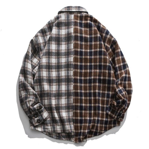 hip hop plaid patchwork long sleeve shirt color block casual harajuku streetwear autumn loose cotton vintage shirts, White;black
hip hop plaid patchwork long sleeve shirt color block casual harajuku streetwear autumn loose cotton vintage shirts, White;black