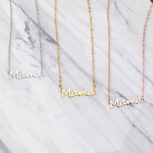 pendant necklaces mama letter necklace 18k gold plated women's stainless steel long choker accessories trend chain charm jewely, Silver
pendant necklaces mama letter necklace 18k gold plated women's stainless steel long choker accessories trend chain charm jewely, Silver
