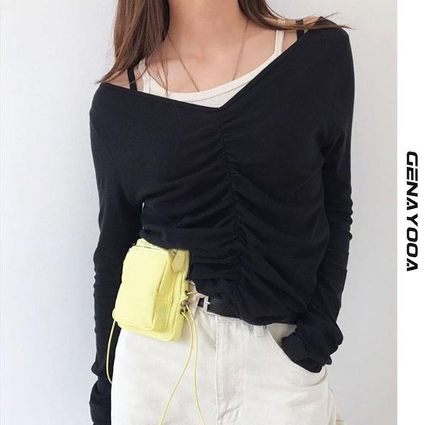 women's t-shirt genayooa v-neck lace up t shirt women long sleeve 2021 korean black spring autumn clothes harajuku, White
women's t-shirt genayooa v-neck lace up t shirt women long sleeve 2021 korean black spring autumn clothes harajuku, White